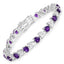 Bracelet en argent sterling avec améthyste et diamants de 6,59 carats