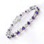 Bracelet en argent sterling avec améthyste et diamants de 6,59 carats