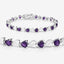 Bracelet en argent sterling avec améthyste et diamants de 6,59 carats