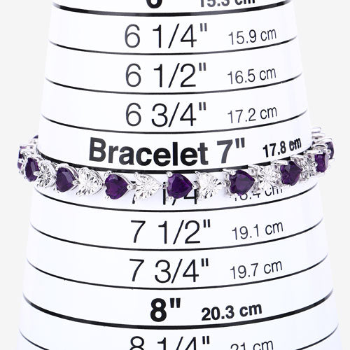 Bracelet en argent sterling avec améthyste et diamants de 6,59 carats