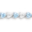 Elegant Blue Topaz and Diamond Sterling Silver Bracelet