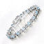 Elegant Blue Topaz and Diamond Sterling Silver Bracelet