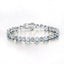 Elegant Blue Topaz and Diamond Sterling Silver Bracelet