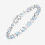 Elegant Blue Topaz and Diamond Sterling Silver Bracelet