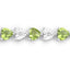6.74 Carat Genuine Peridot & Diamond Sterling Silver Bracelet