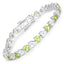 6.74 Carat Genuine Peridot & Diamond Sterling Silver Bracelet