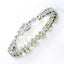 6.74 Carat Genuine Peridot & Diamond Sterling Silver Bracelet