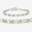 6.74 Carat Genuine Peridot & Diamond Sterling Silver Bracelet