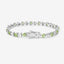 6.74 Carat Genuine Peridot & Diamond Sterling Silver Bracelet