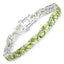 21.37 Carat Genuine Peridot .925 Sterling Silver Bracelet