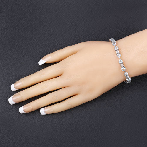 Pulsera de Plata Esterlina con Acuamarina y Diamantes de 7.36 Quilates