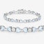 Pulsera de Plata Esterlina con Acuamarina y Diamantes de 7.36 Quilates