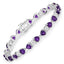 9.56 Carat Genuine Amethyst & White Diamond Sterling Silver Bracelet