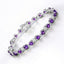 9.56 Carat Genuine Amethyst & White Diamond Sterling Silver Bracelet