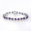 9.56 Carat Genuine Amethyst & White Diamond Sterling Silver Bracelet