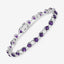9.56 Carat Genuine Amethyst & White Diamond Sterling Silver Bracelet