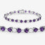 9.56 Carat Genuine Amethyst & White Diamond Sterling Silver Bracelet