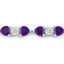 9.56 Carat Genuine Amethyst & White Diamond Sterling Silver Bracelet