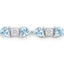 Bracelet en argent sterling avec topaze bleue de 11,10 carats et diamants blancs