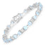 Bracelet en argent sterling avec topaze bleue de 11,10 carats et diamants blancs