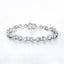 Bracelet en argent sterling avec topaze bleue de 11,10 carats et diamants blancs