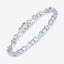 Bracelet en argent sterling avec topaze bleue de 11,10 carats et diamants blancs