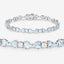 Bracelet en argent sterling avec topaze bleue de 11,10 carats et diamants blancs