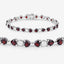 Bracelet en grenat véritable et diamants blancs de 11,10 carats