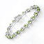 Bracelet en argent sterling avec péridot véritable de 9,78 carats et diamants blancs