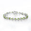 Bracelet en argent sterling avec péridot véritable de 9,78 carats et diamants blancs