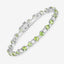 Bracelet en argent sterling avec péridot véritable de 9,78 carats et diamants blancs