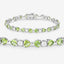 Bracelet en argent sterling avec péridot véritable de 9,78 carats et diamants blancs