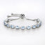 Pulsera de plata esterlina con topacio azul y topacio blanco de 12.83 quilates