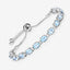 Pulsera de plata esterlina con topacio azul y topacio blanco de 12.83 quilates