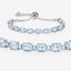 Pulsera de plata esterlina con topacio azul y topacio blanco de 12.83 quilates