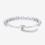 Pulsera de plata esterlina con topacio azul y topacio blanco de 12.83 quilates