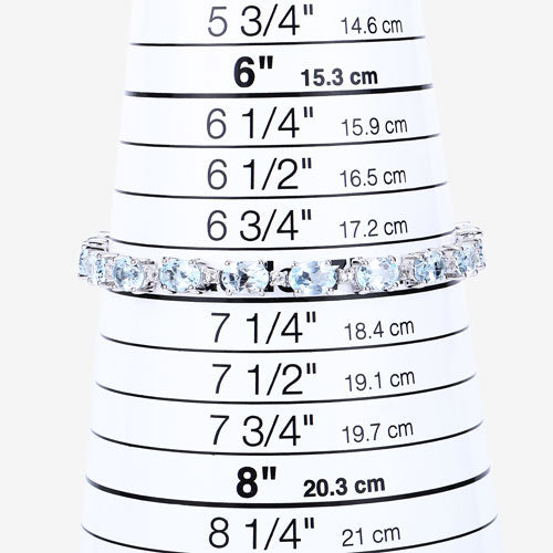 Pulsera de plata esterlina con topacio azul y topacio blanco de 12.83 quilates