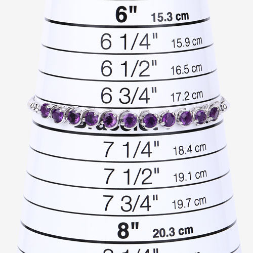 Bracelet en argent sterling avec améthyste véritable de 2,64 carats