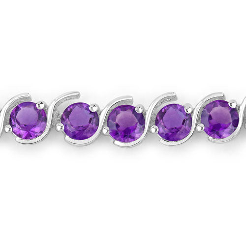 Bracelet en argent sterling avec améthyste véritable de 2,64 carats