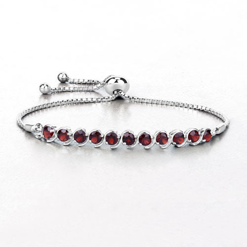 Pulsera de Plata Esterlina .925 con Granate de 3.30 Quilates