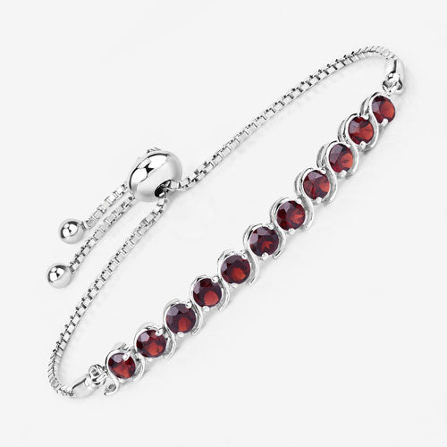 Pulsera de Plata Esterlina .925 con Granate de 3.30 Quilates