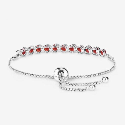Pulsera de Plata Esterlina .925 con Granate de 3.30 Quilates