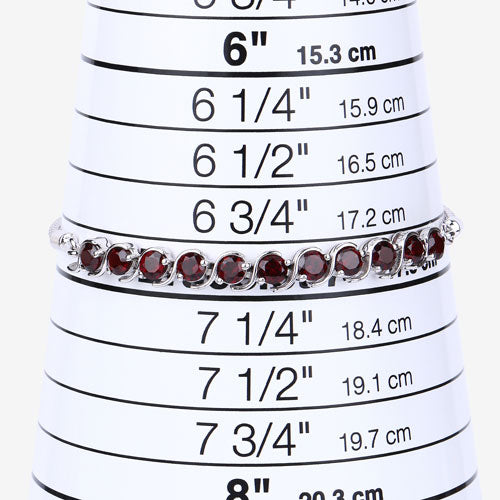 Pulsera de Plata Esterlina .925 con Granate de 3.30 Quilates