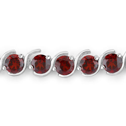 Pulsera de Plata Esterlina .925 con Granate de 3.30 Quilates
