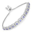 Bracelet en argent sterling .925 avec tanzanite véritable de 1,10 carat