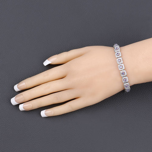 Bracelet en argent sterling .925 avec tanzanite véritable de 1,10 carat