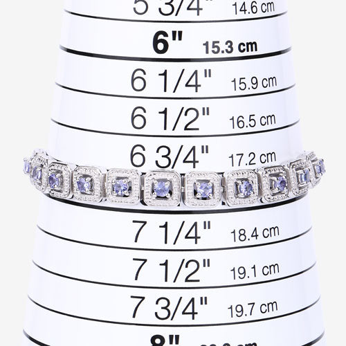 Bracelet en argent sterling .925 avec tanzanite véritable de 1,10 carat