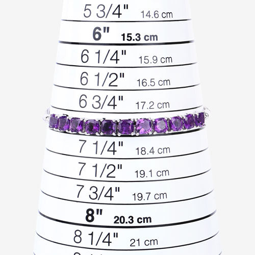 Bracelet en argent sterling .925 avec améthystes véritables de 6,05 carats