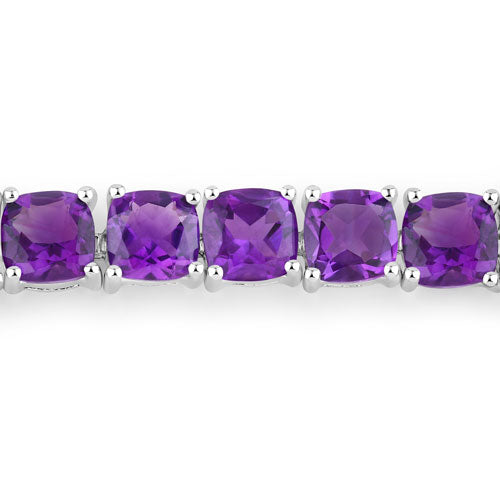 Bracelet en argent sterling .925 avec améthystes véritables de 6,05 carats