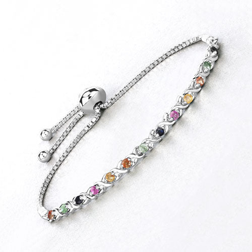 Pulsera de Zafiros Múltiples de 0.88 Quilates en Plata Esterlina .925